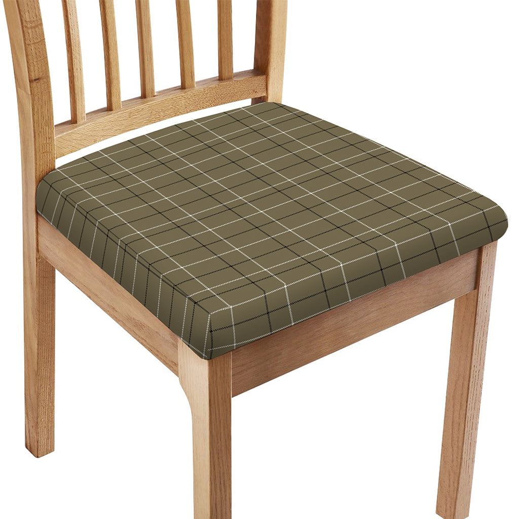 Sage Green Tattersall Pattern Print Chair Cushion Cover