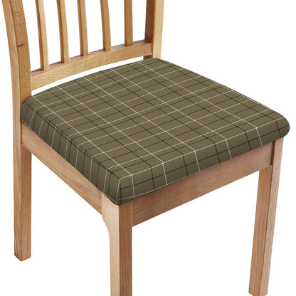 Sage Green Tattersall Pattern Print Chair Cushion Cover