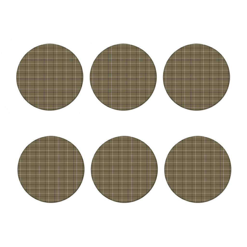 Sage Green Tattersall Pattern Print Coaster Set