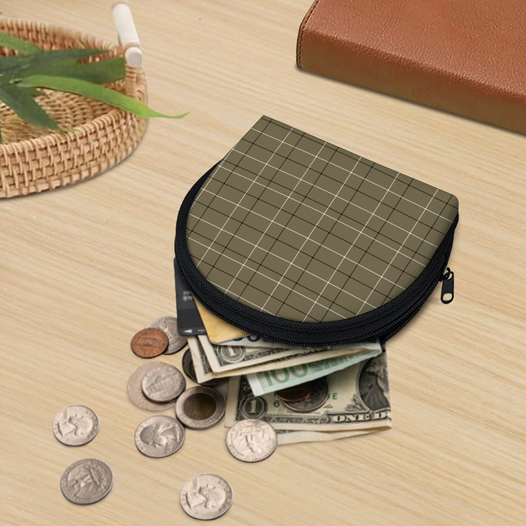 Sage Green Tattersall Pattern Print Coin Purse