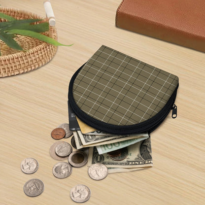 Sage Green Tattersall Pattern Print Coin Purse