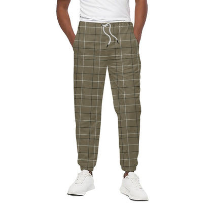 Sage Green Tattersall Pattern Print Cotton Pants