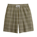 Sage Green Tattersall Pattern Print Cotton Shorts