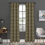 Sage Green Tattersall Pattern Print Curtain
