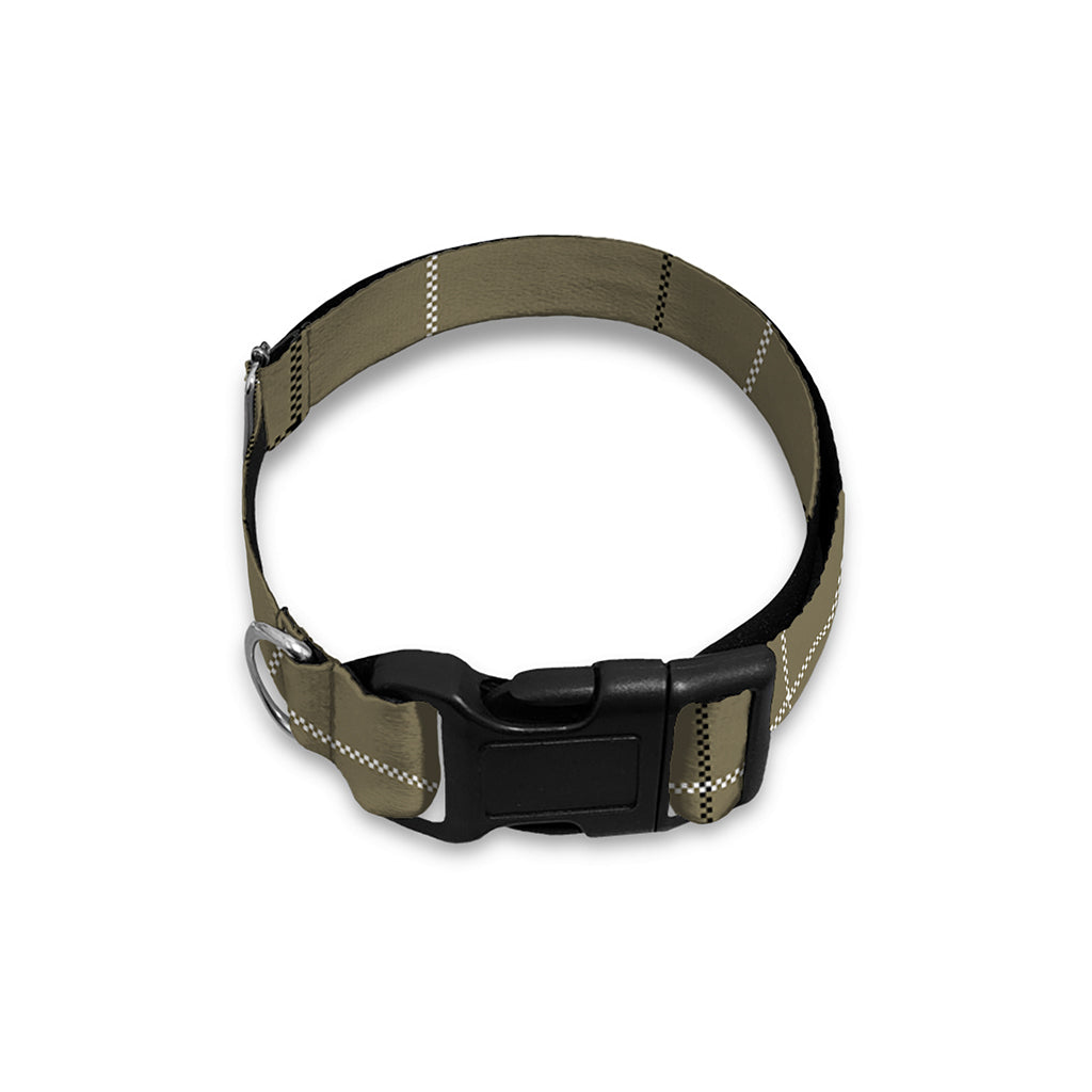 Sage Green Tattersall Pattern Print Dog Collar