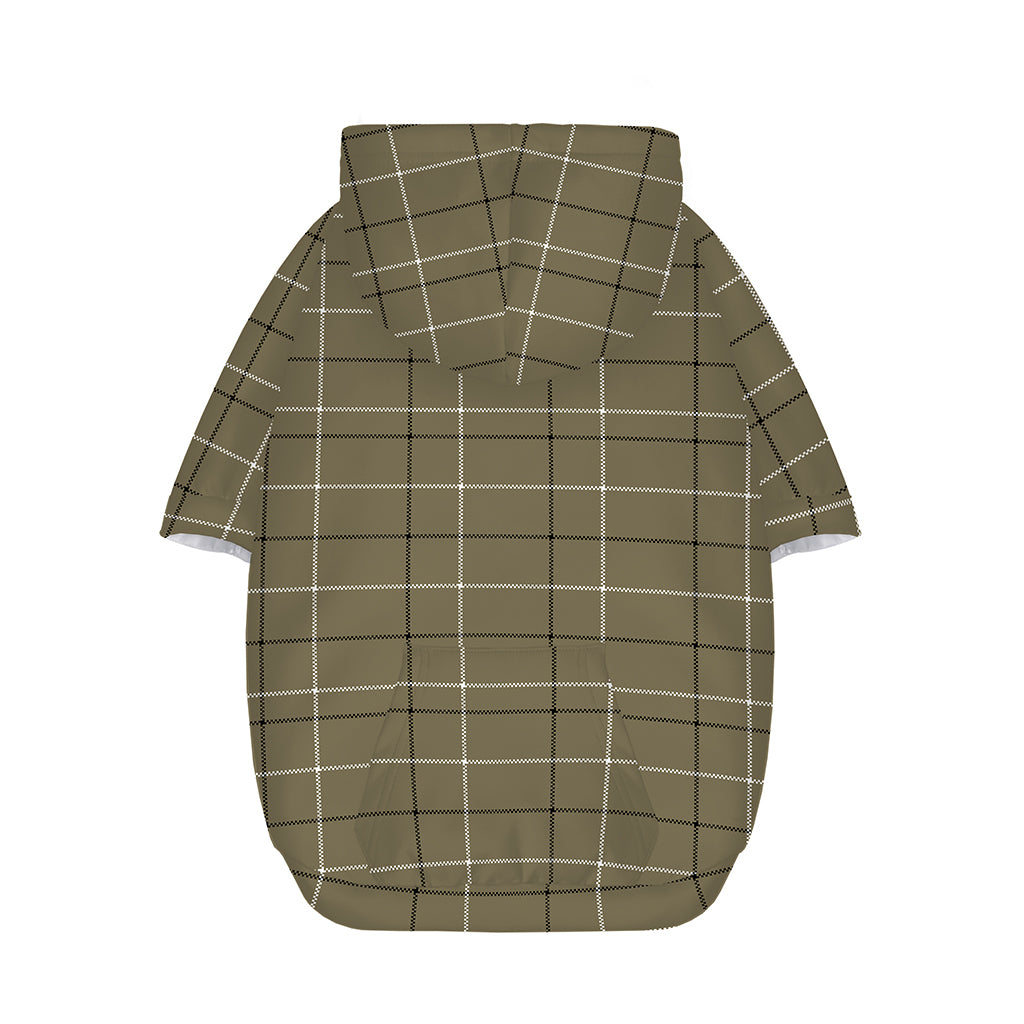 Sage Green Tattersall Pattern Print Dog Zip Up Hoodie