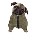 Sage Green Tattersall Pattern Print Dog Zip Up Jacket