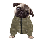 Sage Green Tattersall Pattern Print Dog Zip Up Jacket