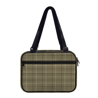 Sage Green Tattersall Pattern Print Double Strap Bible Bag