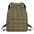 Sage Green Tattersall Pattern Print Drawstring Backpack