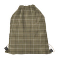 Sage Green Tattersall Pattern Print Drawstring Bag