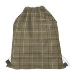 Sage Green Tattersall Pattern Print Drawstring Bag