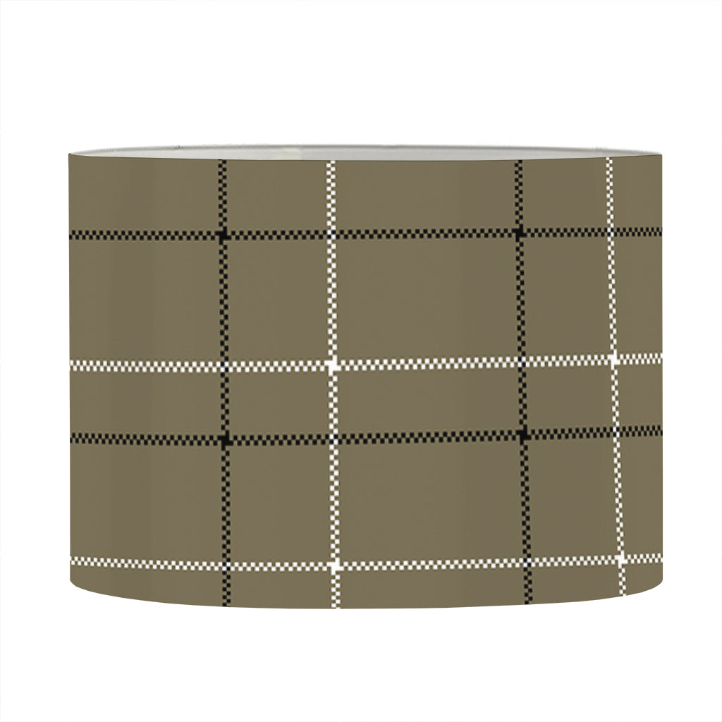 Sage Green Tattersall Pattern Print Drum Lamp Shade