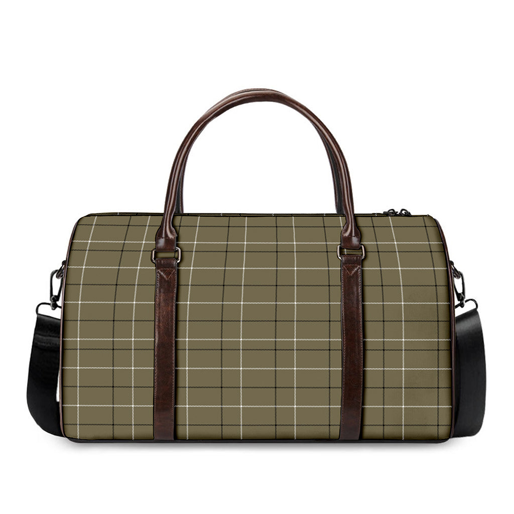 Sage Green Tattersall Pattern Print Duffle Bag