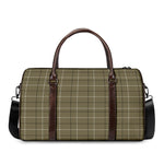 Sage Green Tattersall Pattern Print Duffle Bag