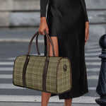 Sage Green Tattersall Pattern Print Duffle Bag