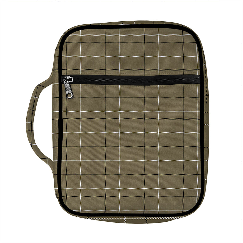 Sage Green Tattersall Pattern Print Front Pocket Bible Bag
