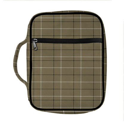 Sage Green Tattersall Pattern Print Front Pocket Bible Bag