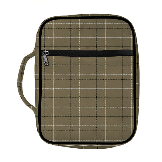 Sage Green Tattersall Pattern Print Front Pocket Bible Bag