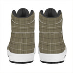 Sage Green Tattersall Pattern Print High Top Leather Sneakers