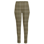 Sage Green Tattersall Pattern Print High-Waisted Pocket Leggings
