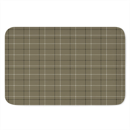 Sage Green Tattersall Pattern Print Indoor Door Mat