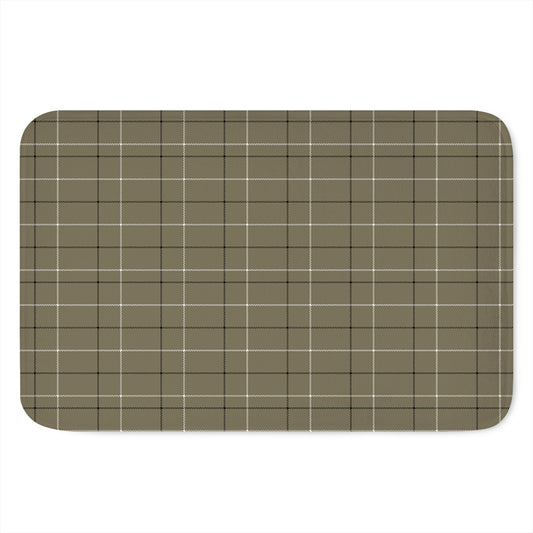 Sage Green Tattersall Pattern Print Indoor Door Mat