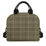 Sage Green Tattersall Pattern Print Insulated Lunch Bag