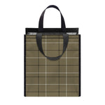 Sage Green Tattersall Pattern Print Insulated Lunch Tote
