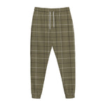 Sage Green Tattersall Pattern Print Jogger Pants