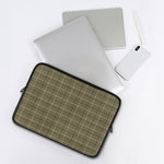 Sage Green Tattersall Pattern Print Laptop Sleeve