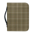 Sage Green Tattersall Pattern Print Leather Bible Cover