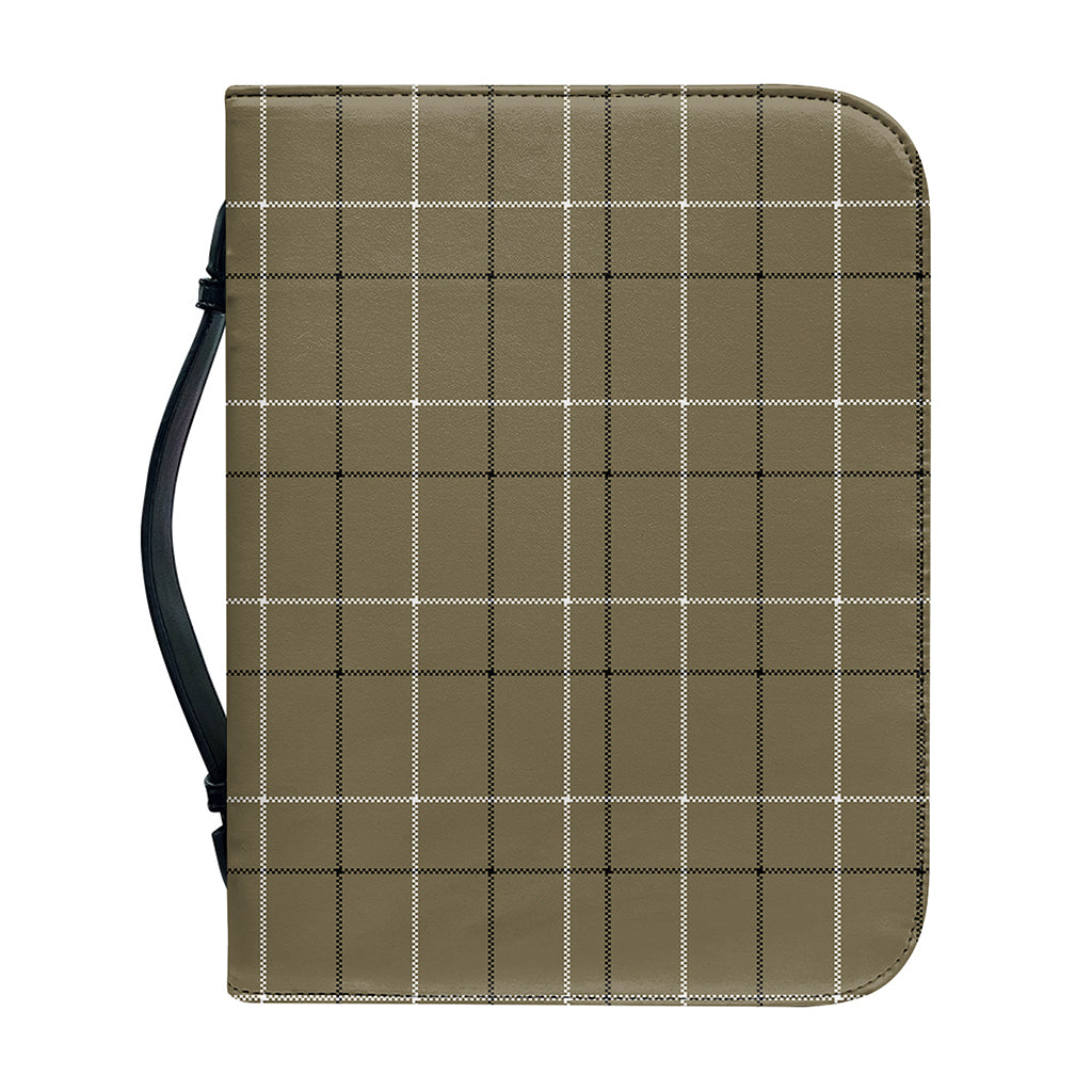Sage Green Tattersall Pattern Print Leather Bible Cover