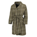 Sage Green Tattersall Pattern Print Men's Bathrobe