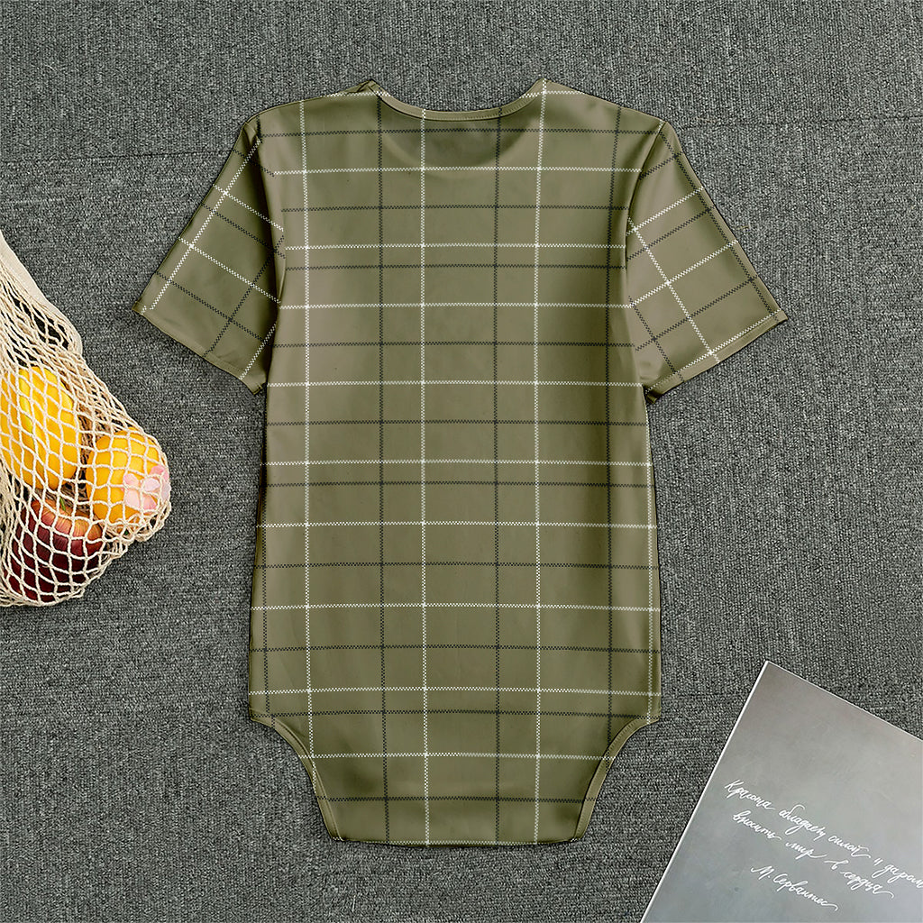 Sage Green Tattersall Pattern Print Men's Bodysuit