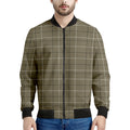 Sage Green Tattersall Pattern Print Men's Bomber Jacket