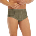 Sage Green Tattersall Pattern Print Men's Briefs
