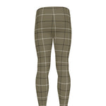 Sage Green Tattersall Pattern Print Men's leggings
