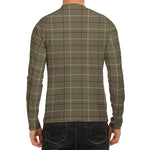 Sage Green Tattersall Pattern Print Men's Long Sleeve Rash Guard