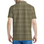 Sage Green Tattersall Pattern Print Men's Polo Shirt