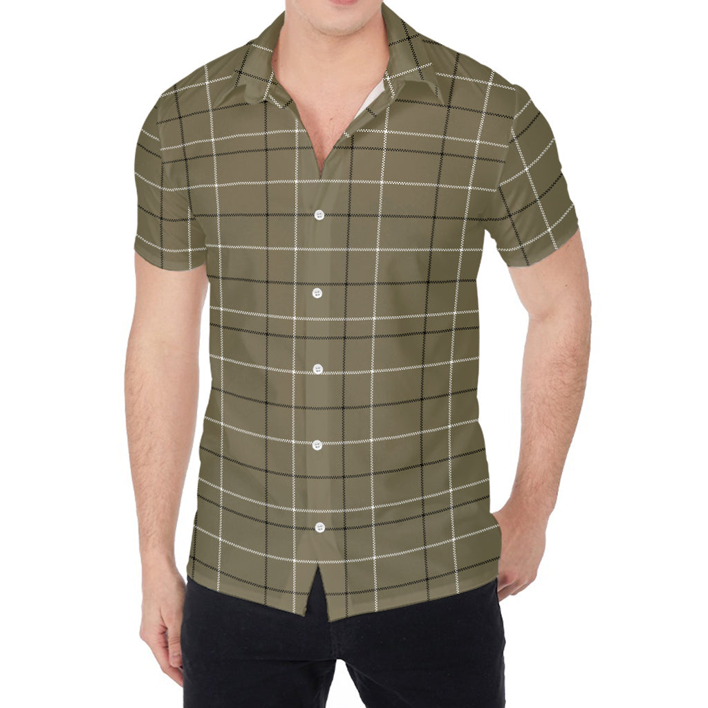 Sage Green Tattersall Pattern Print Men's Shirt