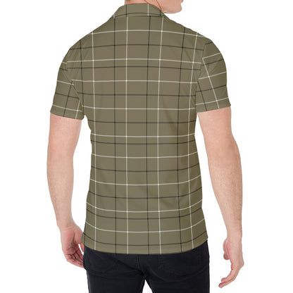 Sage Green Tattersall Pattern Print Men's Shirt