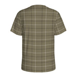 Sage Green Tattersall Pattern Print Men's Sports T-Shirt
