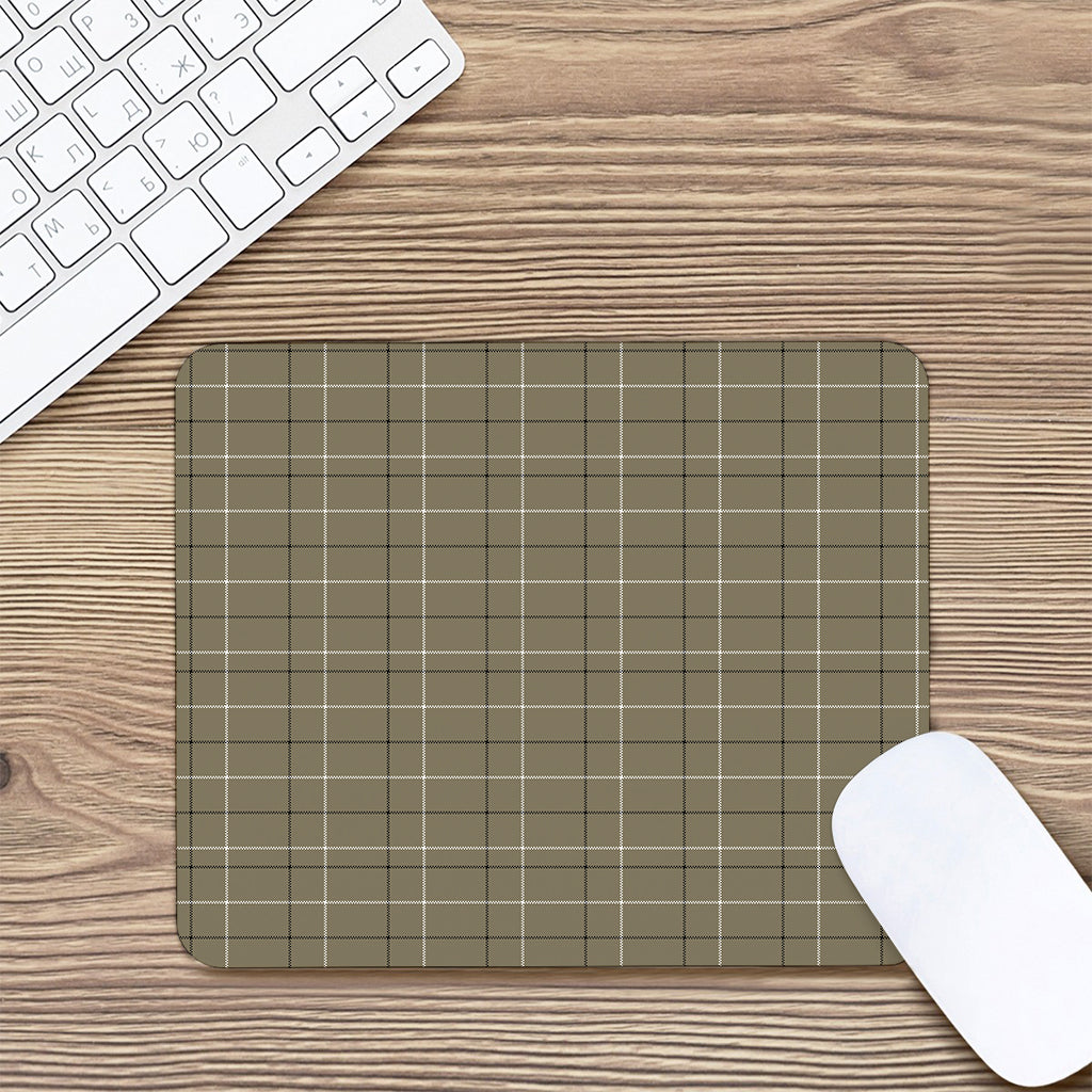 Sage Green Tattersall Pattern Print Mouse Pad