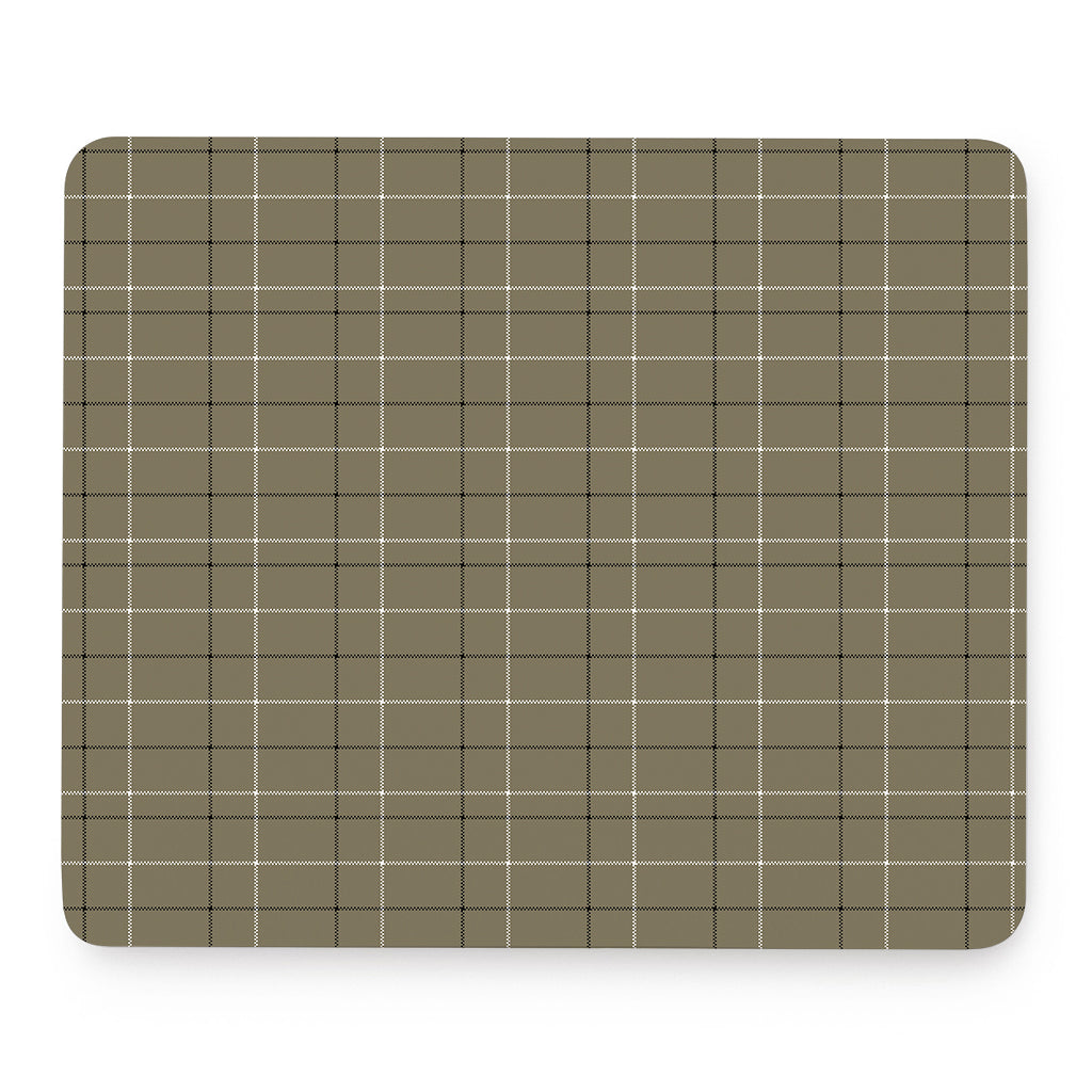 Sage Green Tattersall Pattern Print Mouse Pad