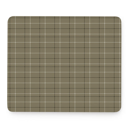 Sage Green Tattersall Pattern Print Mouse Pad