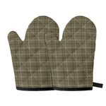 Sage Green Tattersall Pattern Print Oven Mitts