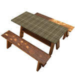 Sage Green Tattersall Pattern Print Picnic Table Cover