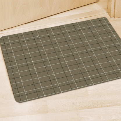 Sage Green Tattersall Pattern Print Polyester Doormat