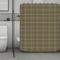 Sage Green Tattersall Pattern Print Polyester Shower Curtain